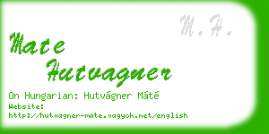 mate hutvagner business card