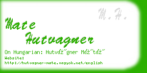 mate hutvagner business card